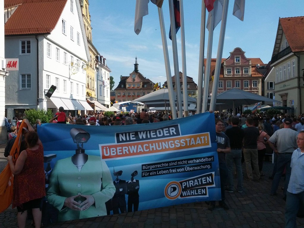 Demonstration gegen Angela Merke in Schwäbisch Gmünd